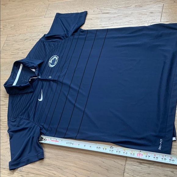 Nike Dri Fit Penn State Nittany Lions Lightweight Striped Polo Shirt Men’s Large - Picture 6 of 10